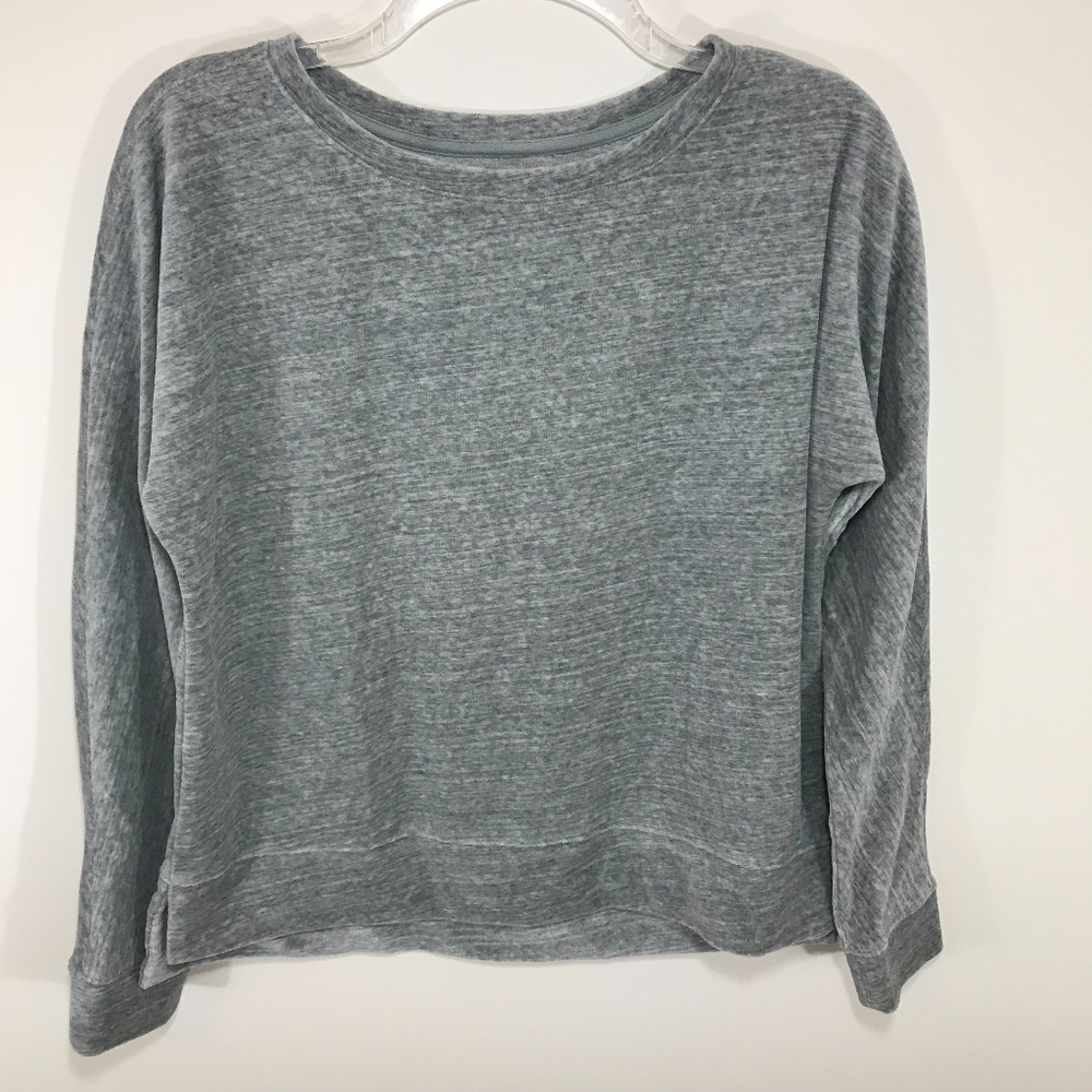 Lou & Grey Gray Velour Casual Shirt Size XS
